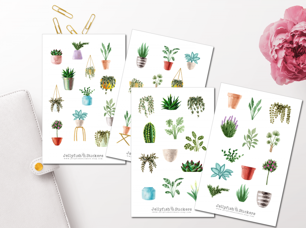 Zimmerpflanzen Sticker Set